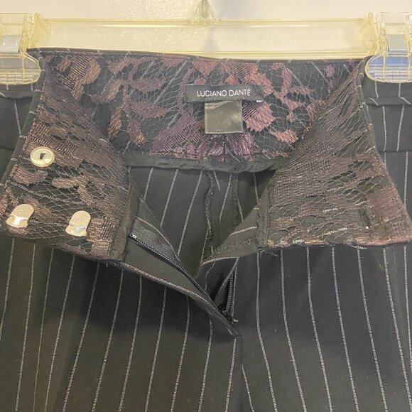 Black & White Pinstripe Dress Pants size 9/10 - Picture 4 of 6